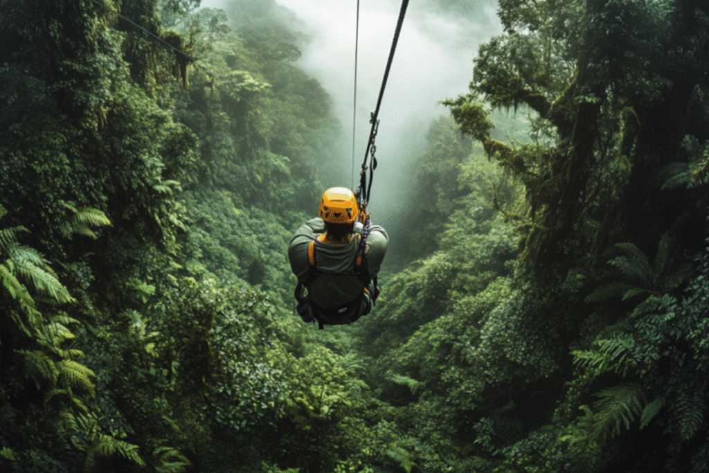 zip lining tour at Monteverde